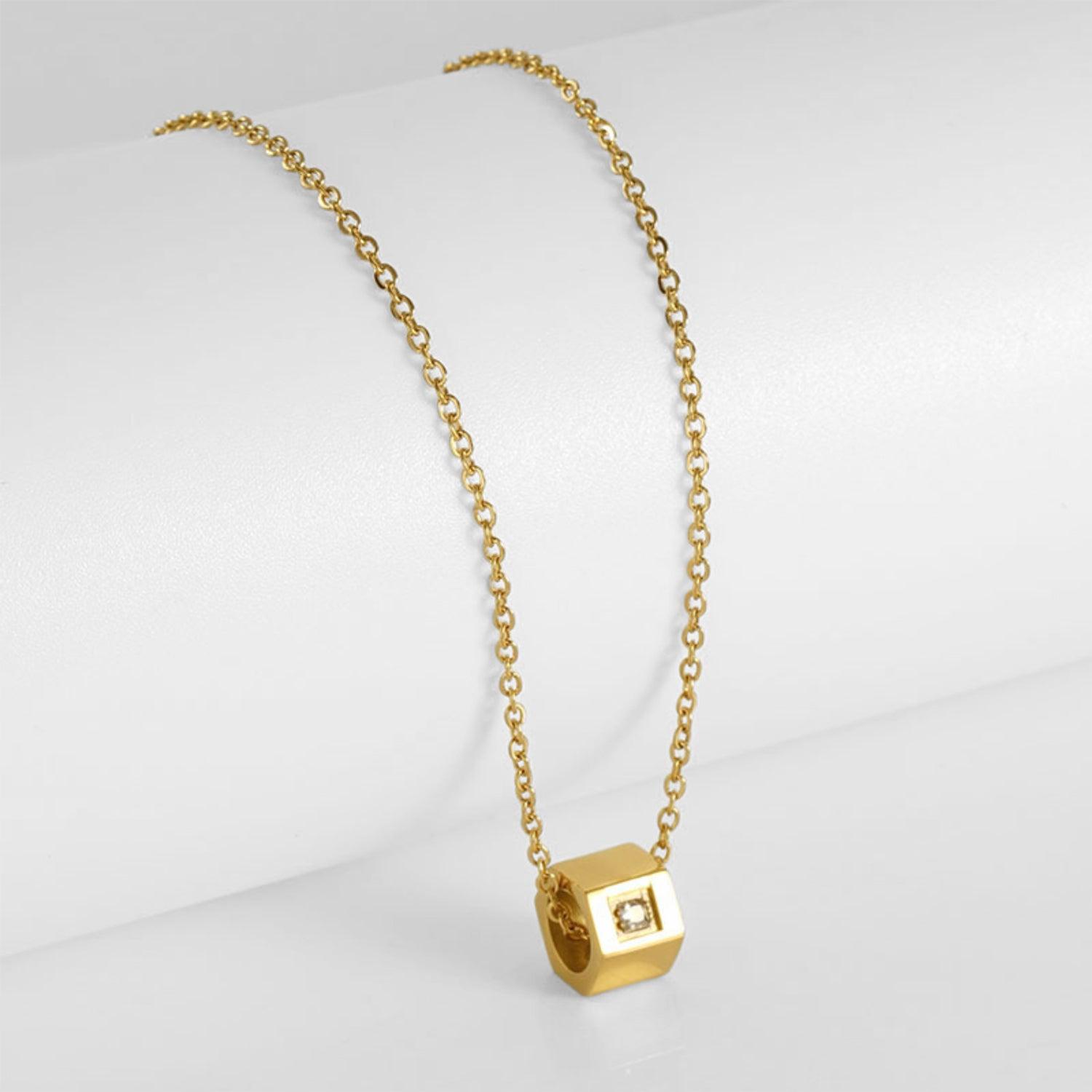 Elegant Zircon Cube Necklace in Gold Plating - Fine Jewelry for Women - Begum