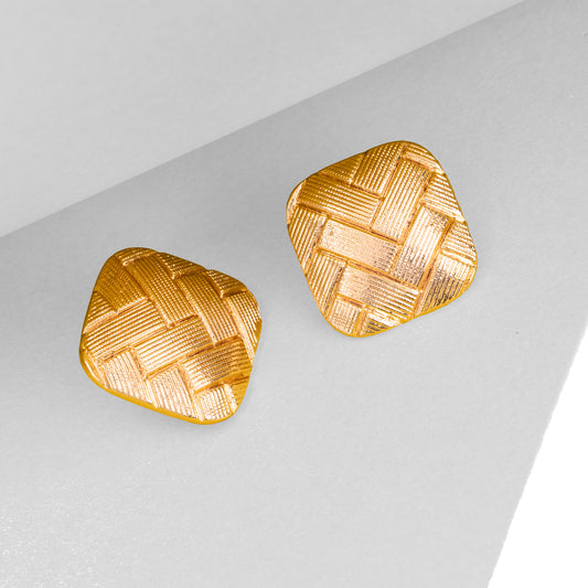 Elegant Gold Woven Vintage Earrings | Fine Jewelry Perth