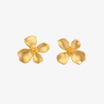 Delicate Gold Flower Stud Earrings | Fine Jewelry Perth