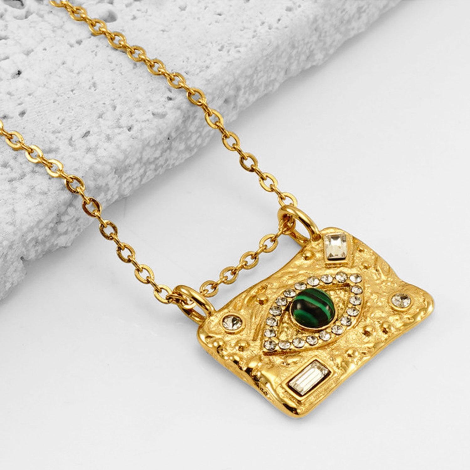 Gold Evil Eye Necklace with Sparkling Cubic Zirconia - Trendy Pendant for Women - Begum