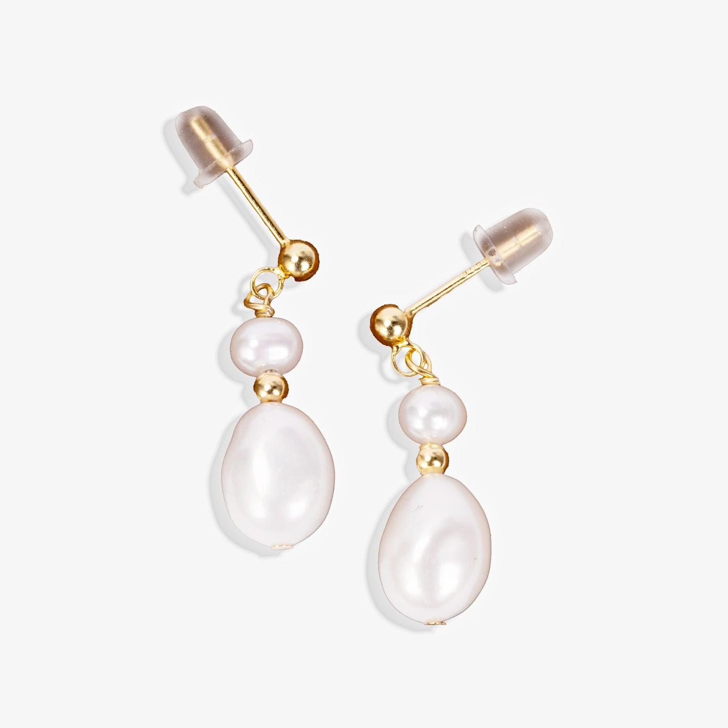 Elegant Pearl Drop Earrings | Ethical jewellery Australia - Begum