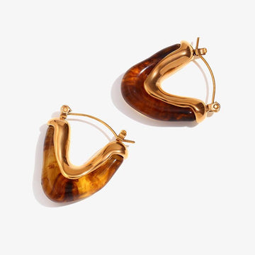 Trendy Gold-Plated Acrylic Hoop Earrings for Women - Statement Fashion Accessories - Begum