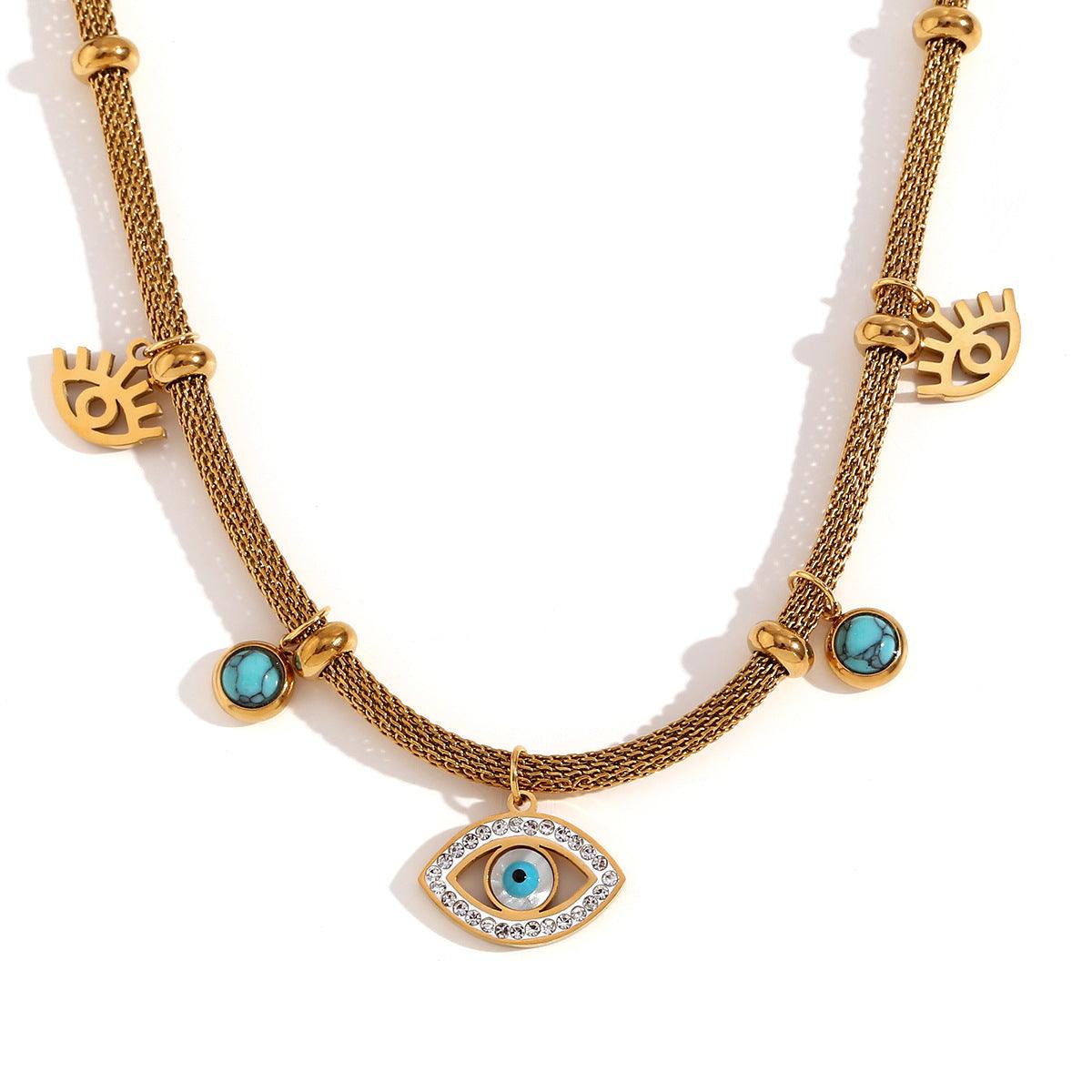 Trendy Gold Geometric Necklace - Hypoallergenic Stainless Steel Jewelry - Begum