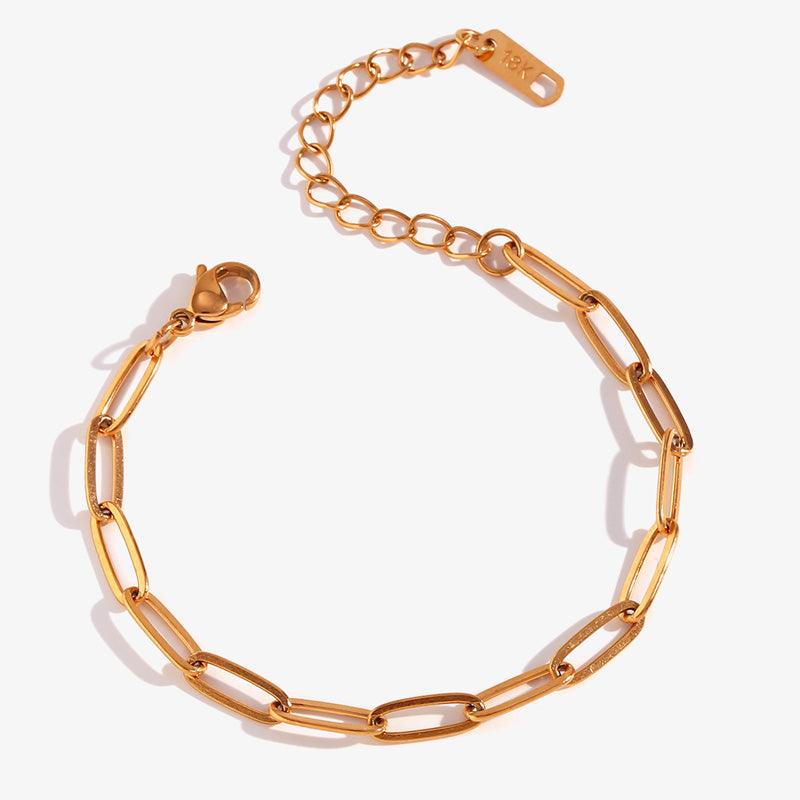 Trendy Gold Chain Bracelet Set - Unisex Stainless Steel Layering Bracelets - Begum