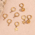 Gold-Plated Star and Sphere Drop Earrings-Hypoallergenic Fashion Earrings - Begum