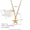 Gold Seashell and Starfish Necklace – Trendy Coastal Jewelry - Begum