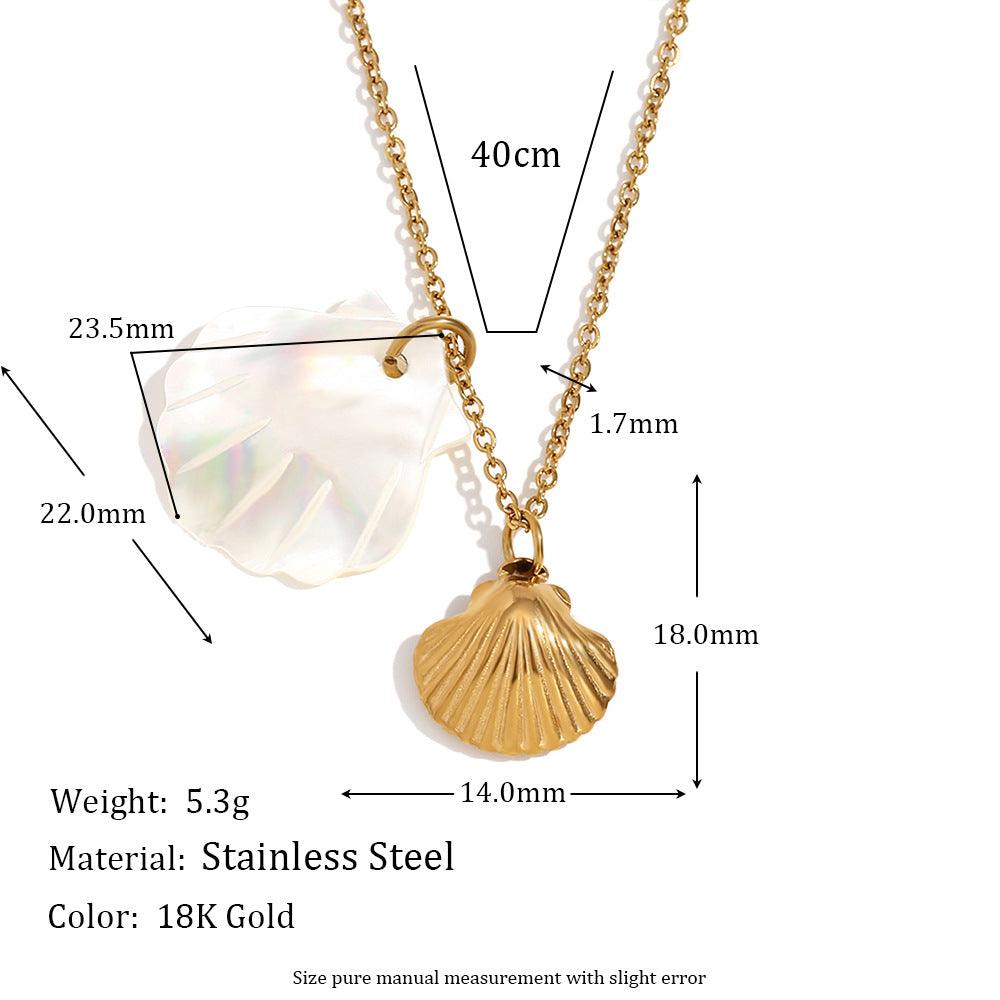 Gold Seashell and Starfish Necklace – Trendy Coastal Jewelry - Begum