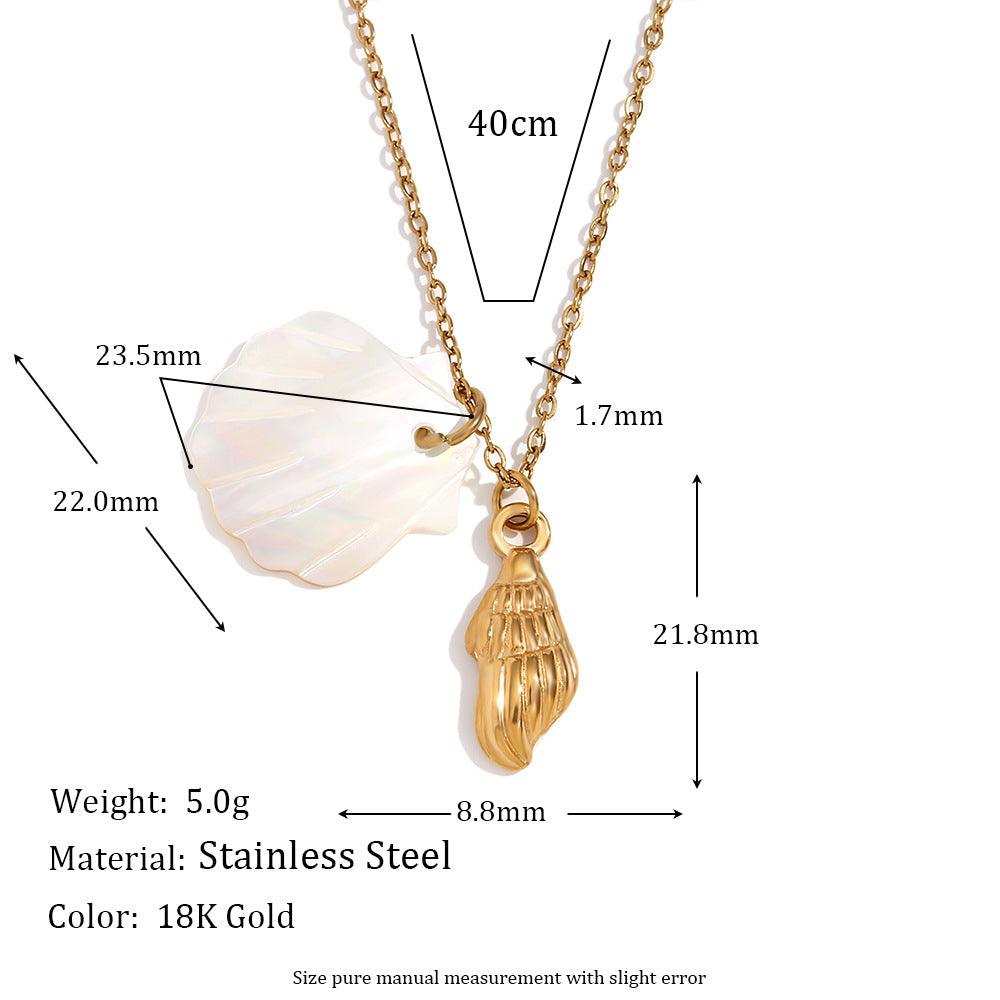 Gold Seashell and Starfish Necklace – Trendy Coastal Jewelry - Begum