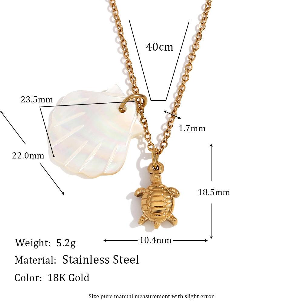 Gold Seashell and Starfish Necklace – Trendy Coastal Jewelry - Begum