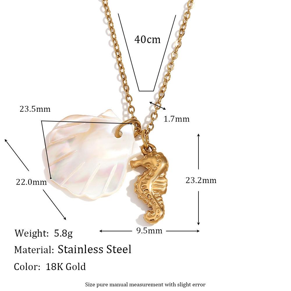 Gold Seashell and Starfish Necklace – Trendy Coastal Jewelry - Begum