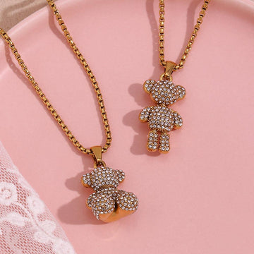 Teddy Bear Necklace - Adorable Gold Pendant Necklace - Begum