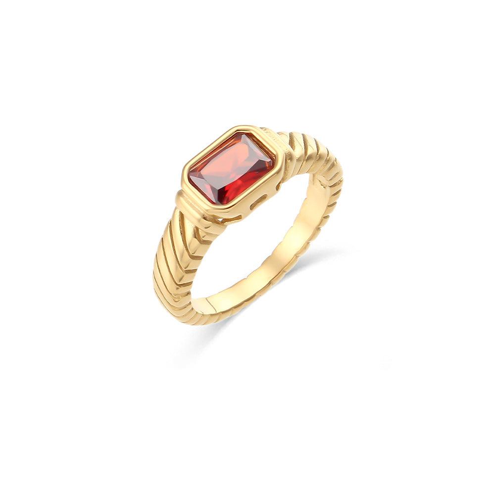 Geometric Cocktail Ring with Gemstone Accents - Fashion Ring for Women - Begum