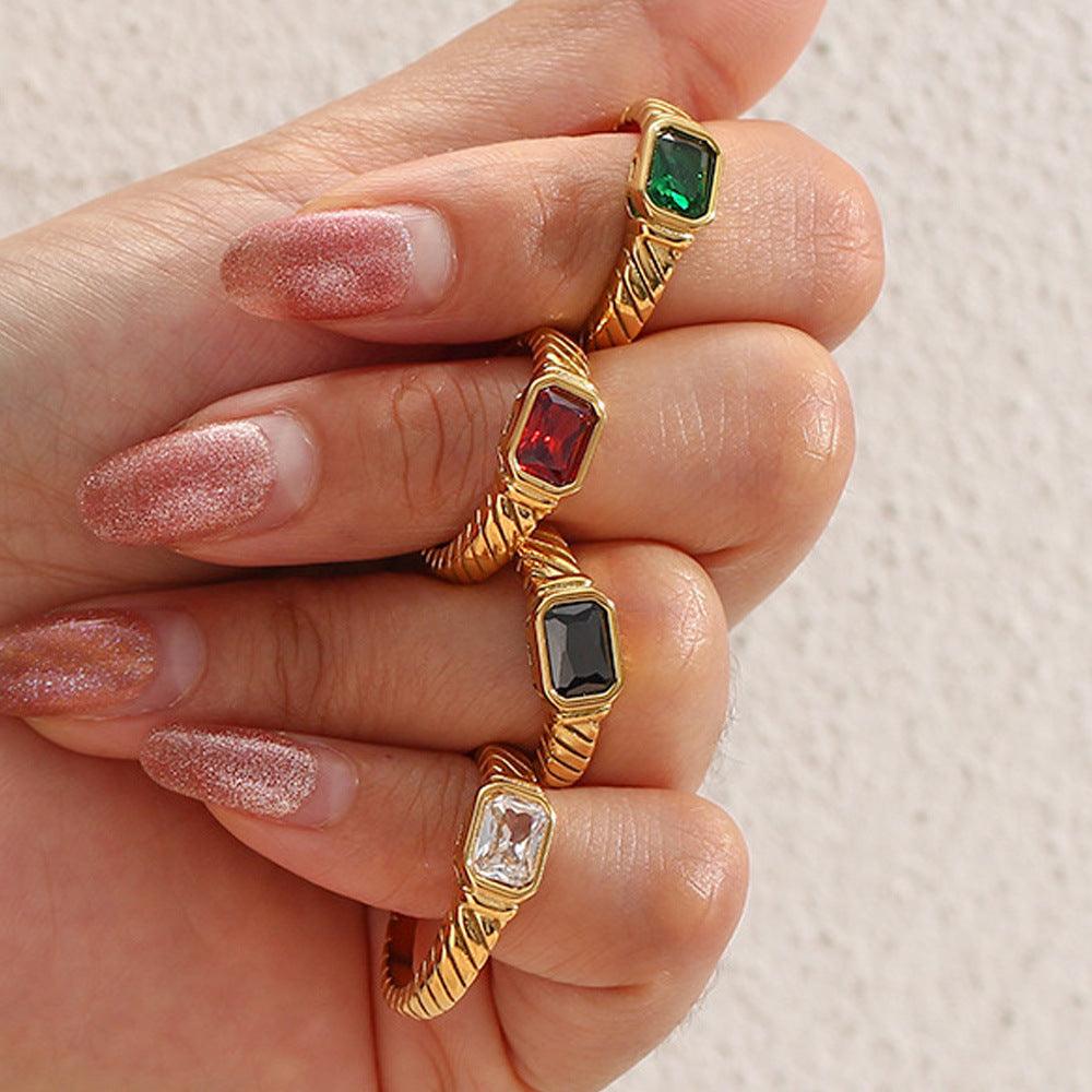 Geometric Cocktail Ring with Gemstone Accents - Fashion Ring for Women - Begum