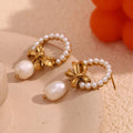 Romantic Bowknot Simulated Pearl Hoop Earrings – Fashion Jewelry - Begum