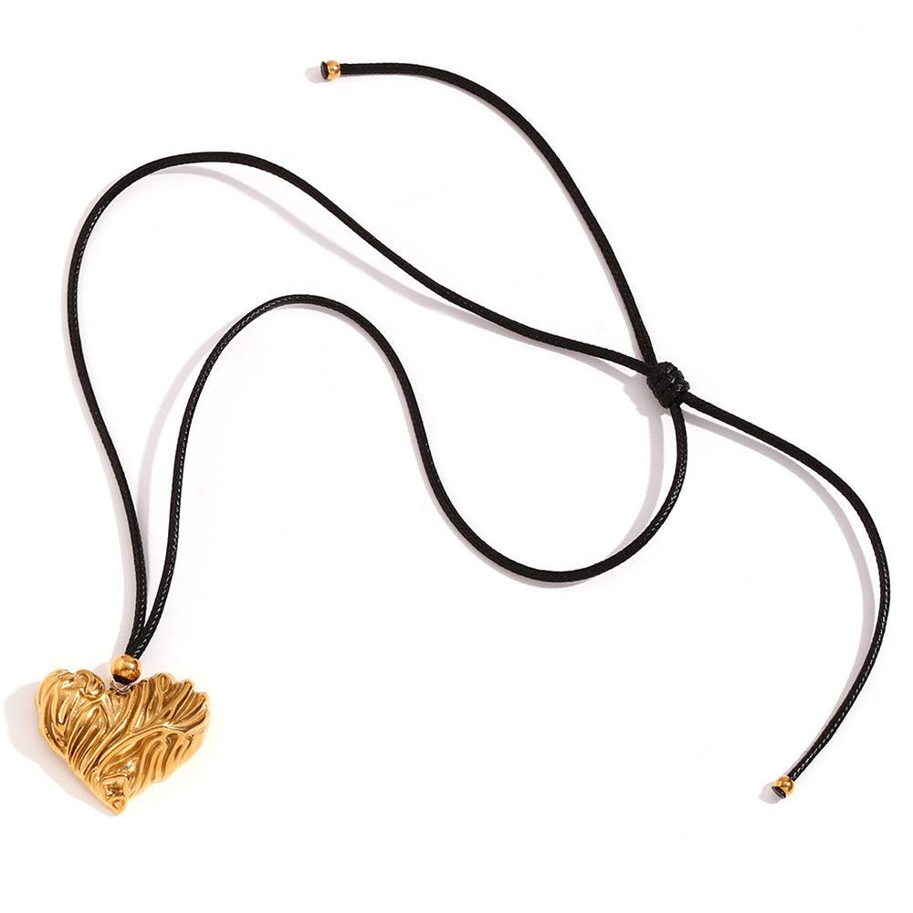 Trendy Heart-Shaped Stainless Steel Pendant Necklace – Tarnish-Free and Hypoallergenic - Begum