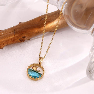 Ocean-Inspired Whale and Sea Pendant Necklace – Fashion Jewelry for Women - Begum