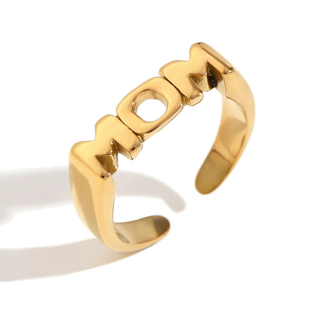 Stylish MOM Celebration Ring – Gold & Silver with Shimmering Accents - Begum