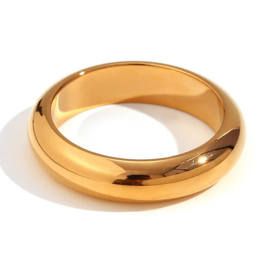 Elegant Gold and Silver Wedding Band – Classic Stainless Steel Women's Ring - Begum