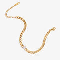 Trendy Gold Chain Bracelet with Cubic Zirconia – Elegant Figaro Chain Bracelet for Women - Begum