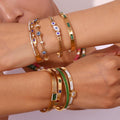 Trendy Gold-Plated Geometric Bangles – Hypoallergenic Women's Jewelry - Begum