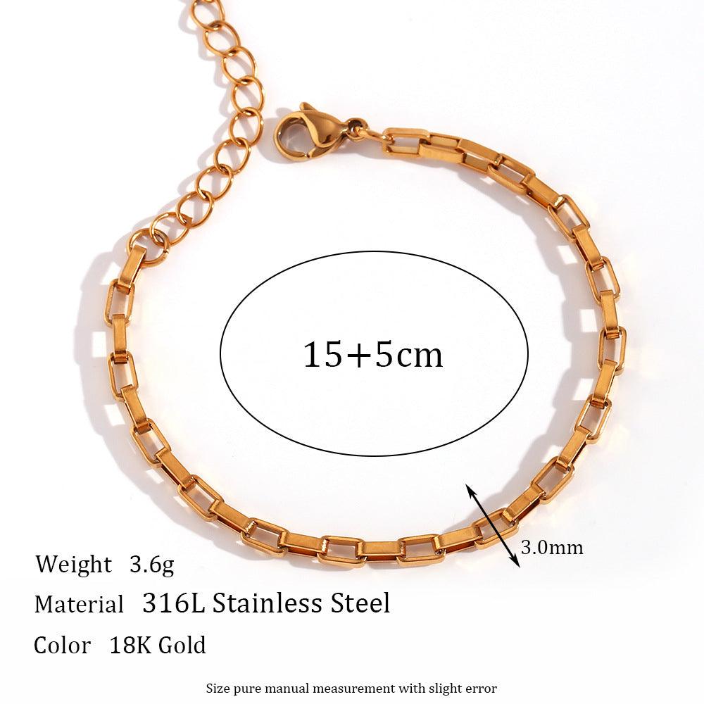 Trendy Gold Chain Bracelet Set - Unisex Stainless Steel Layering Bracelets - Begum