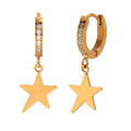 Gold-Plated Star and Sphere Drop Earrings-Hypoallergenic Fashion Earrings - Begum