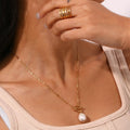 Gold Pearl Toggle Clasp Box Chain Necklace – Minimalist Necklace - Begum