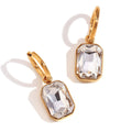 Gold Geometric Drop Earrings with Cubic Zirconia – Statement Earrings - Begum