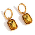 Gold Geometric Drop Earrings with Cubic Zirconia – Statement Earrings - Begum