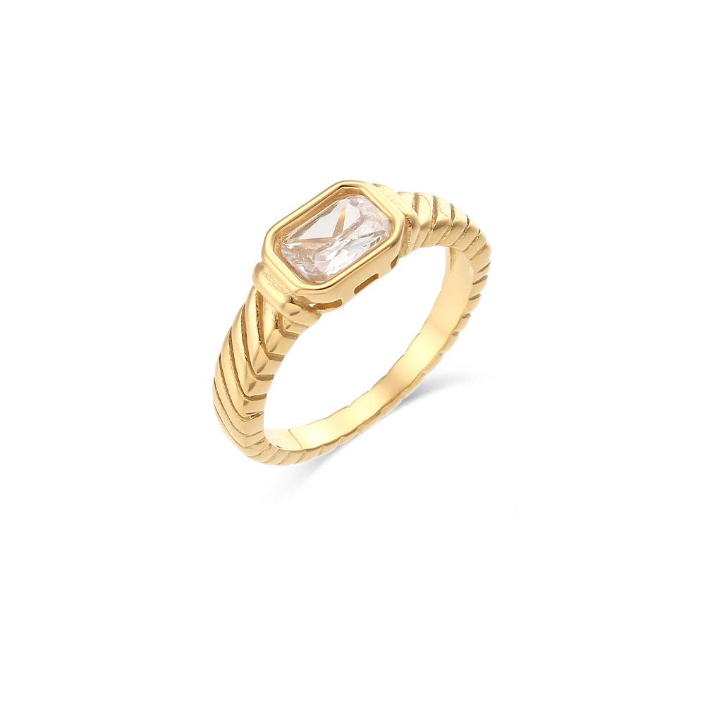 Geometric Cocktail Ring with Gemstone Accents - Fashion Ring for Women - Begum