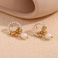 Romantic Bowknot Simulated Pearl Hoop Earrings – Fashion Jewelry - Begum