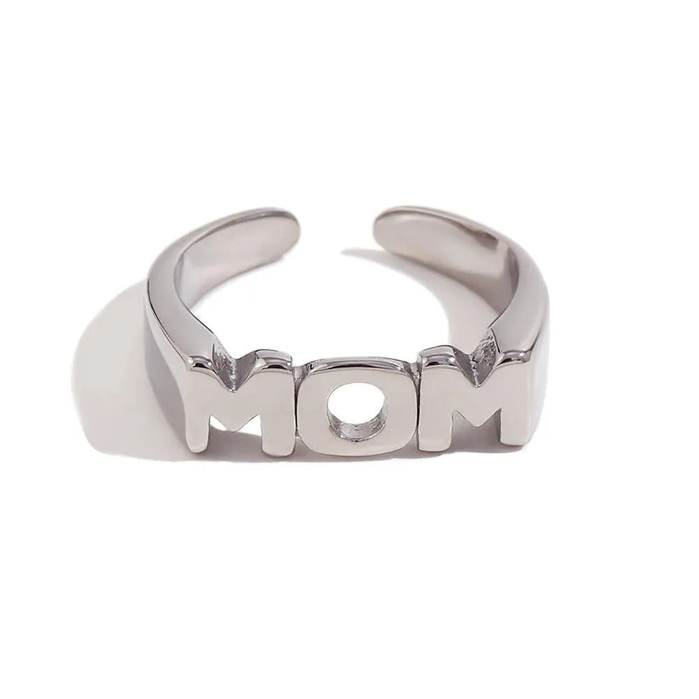 Stylish MOM Celebration Ring – Gold & Silver with Shimmering Accents - Begum