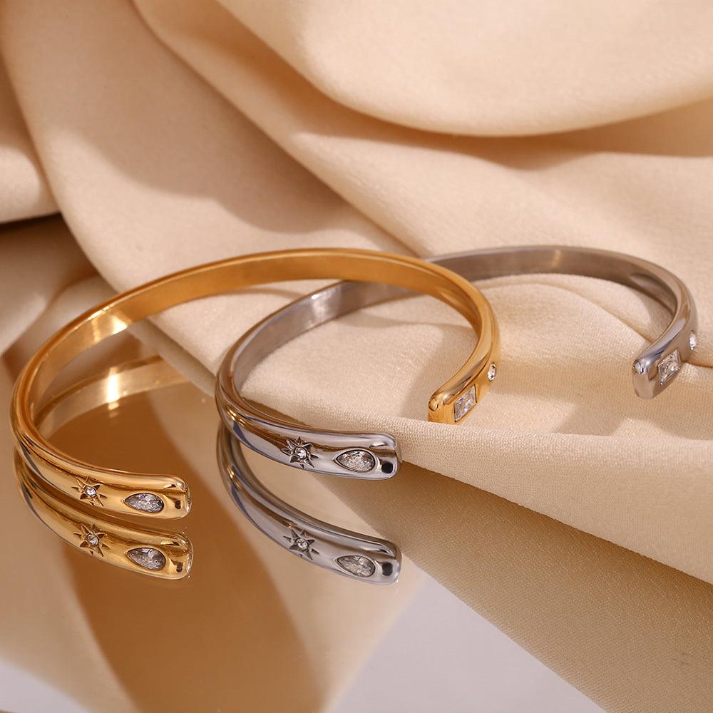 Trendy Gold and Silver Stainless Steel Bangles – Hypoallergenic for Women - Begum