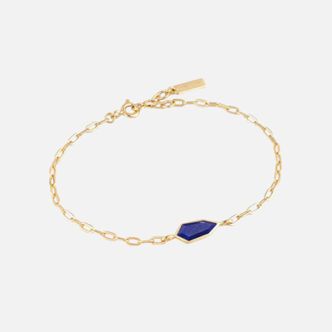 Ania Haie Gold Lapis Emblem Chain Bracelet
