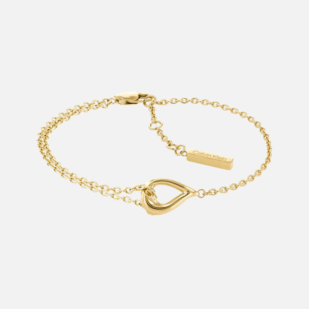Calvin Klein Gold Asymmetrical Double Chain Bracelet
