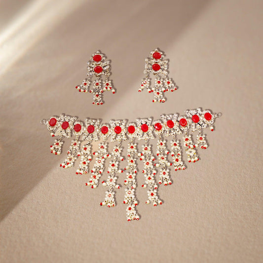 Traditional Choker Necklace and Earrings Set - Begum