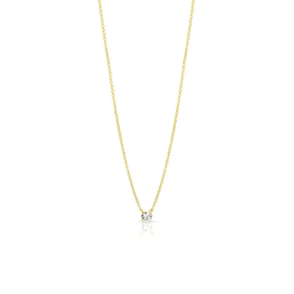 9 Carat Yellow Gold Lab Grown Diamond Solitaire Necklet