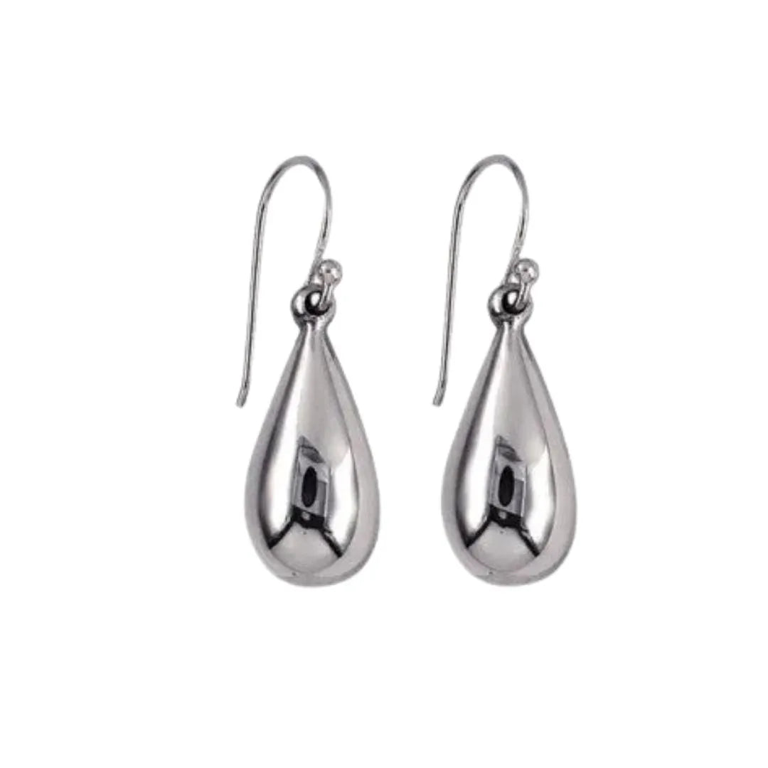 Large Plain Teardrop Earwires in Sterling Silver