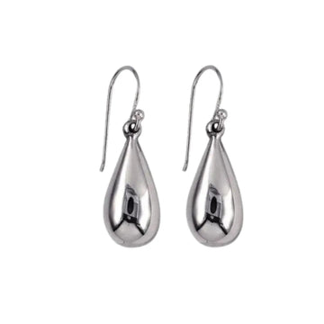 Large Plain Teardrop Earwires in Sterling Silver