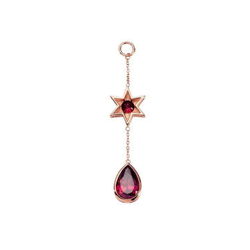 Nikki Lissoni Rose Gold Plated Star Drop 62mm Charm