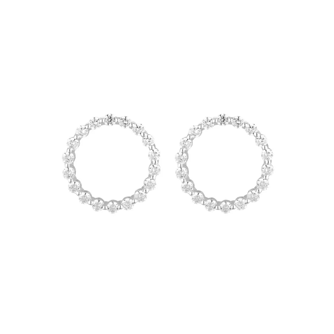LARGE CIRCLE OF LIFE EARRING - SILVER