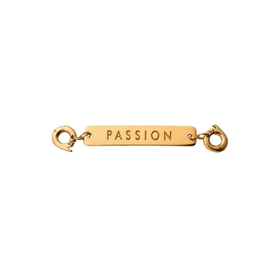 Nikki Lissoni Gold Plated Passion 40x7mm Two lock Tag Charm