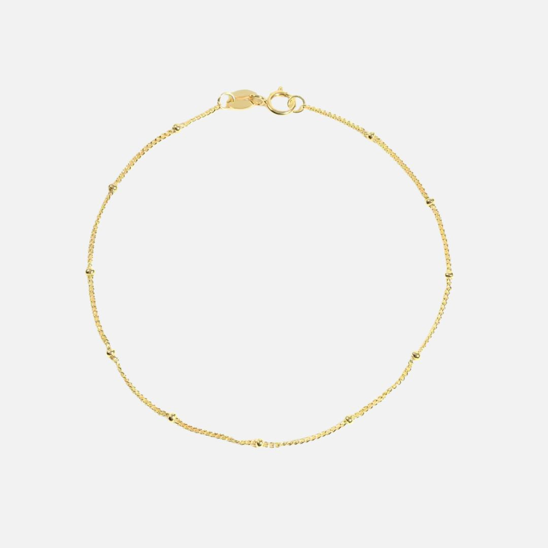 925 Sterling Silver Beaded Chain Bracelet