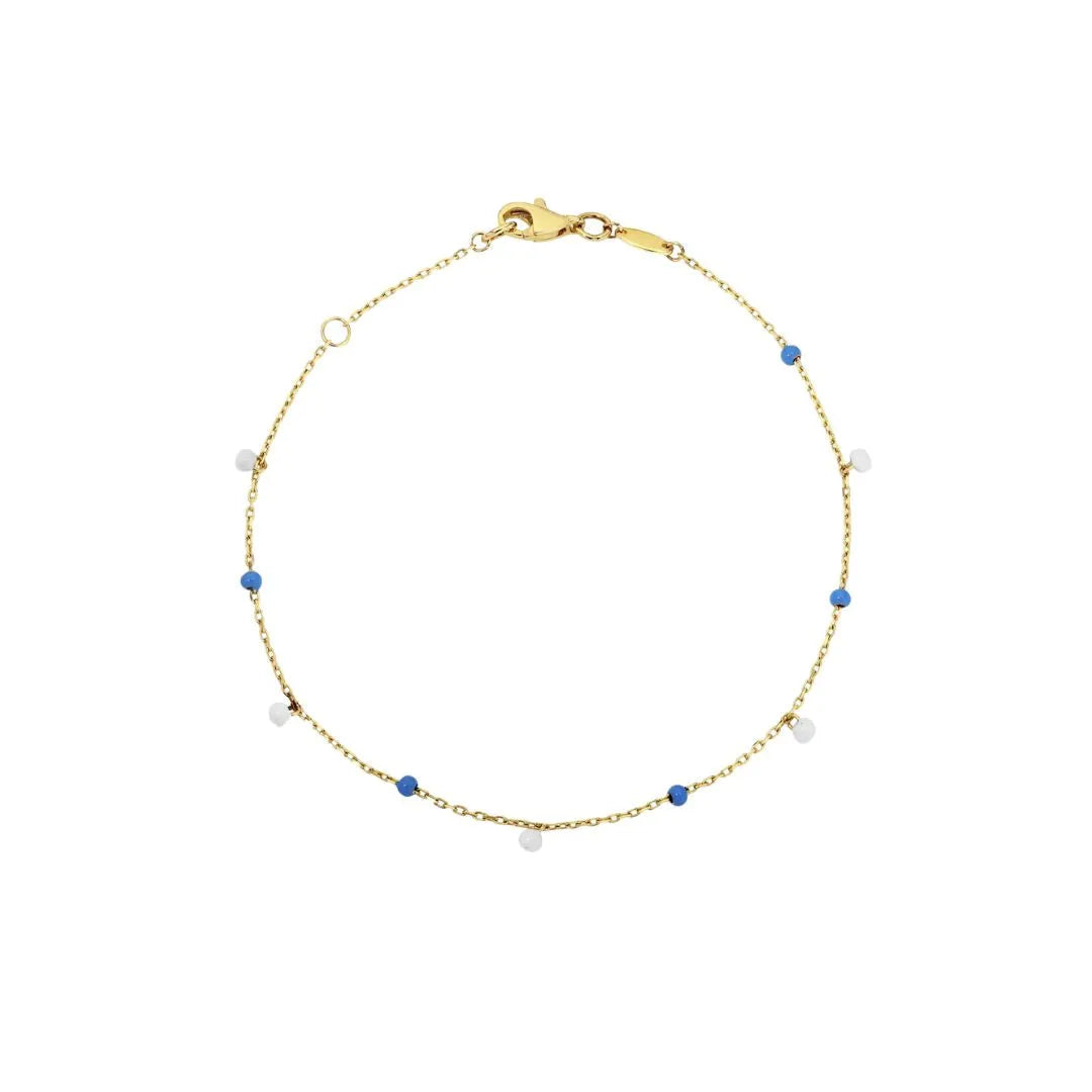 Fine Enamel Bracelet in Yellow Gold