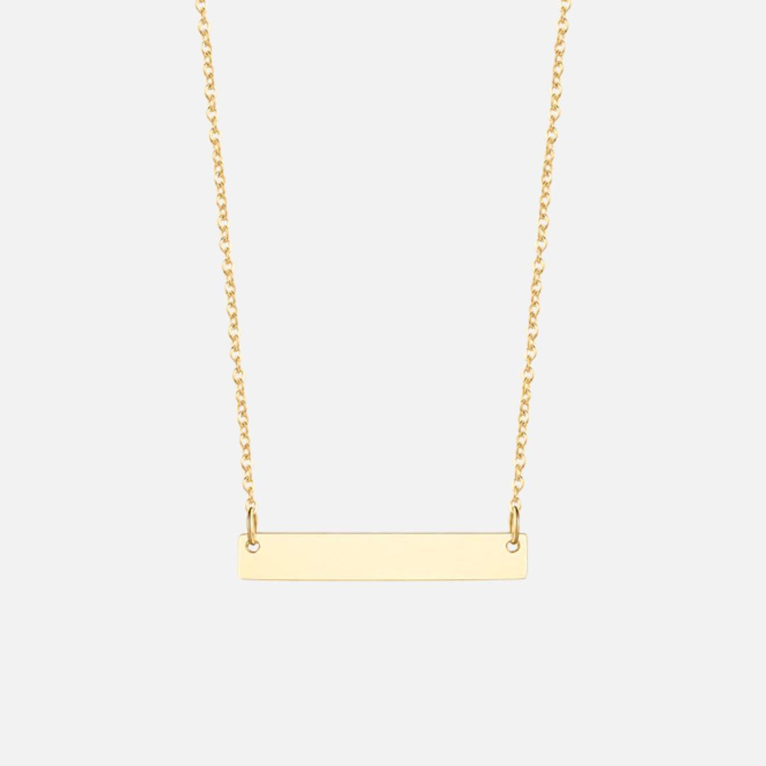 Bar Necklace in Stainless Steel with Gold Plating