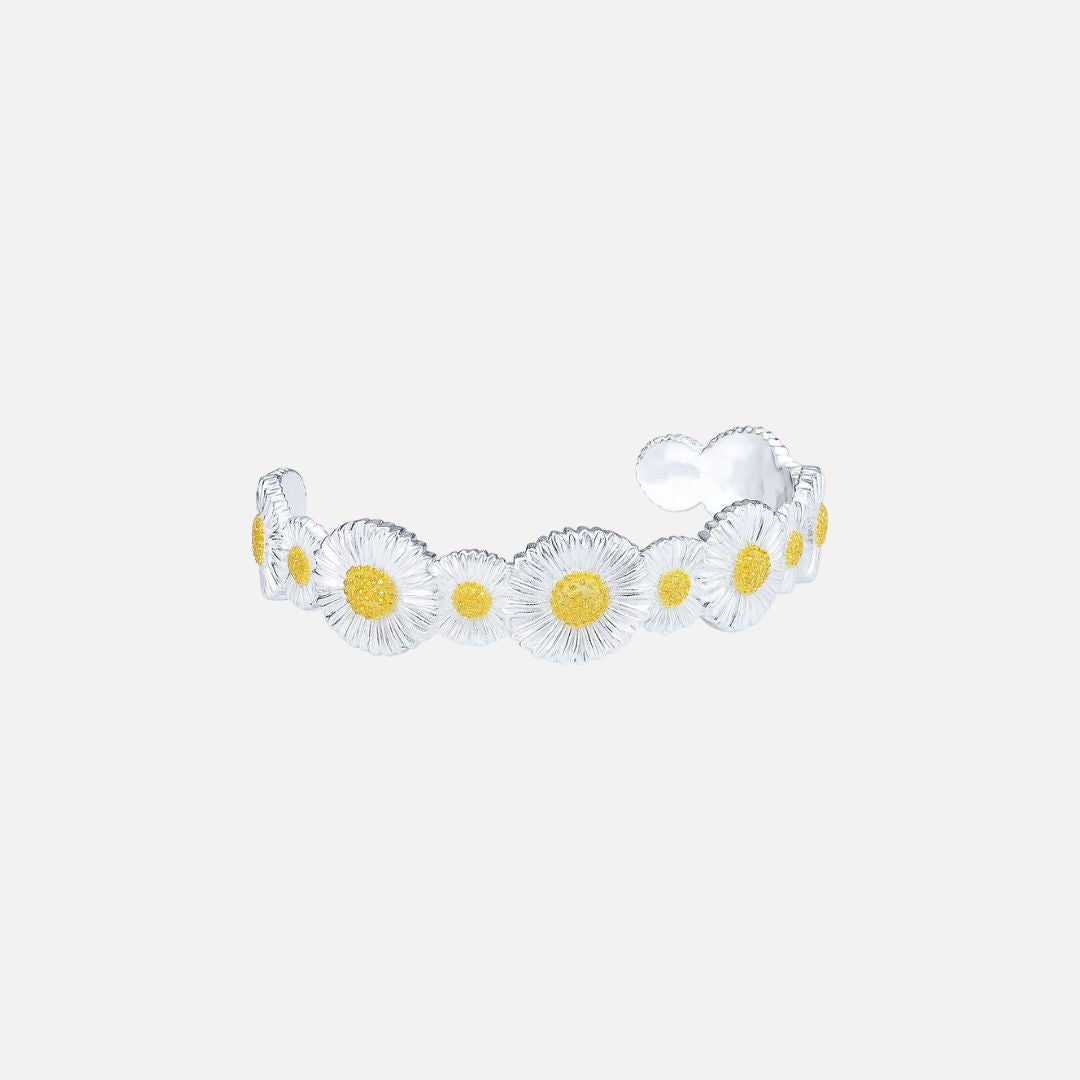 Floral Daisy Silver-Plated Bracelet