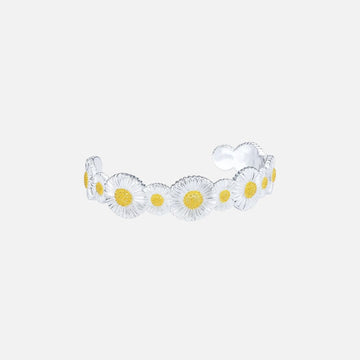 Floral Daisy Silver-Plated Bracelet