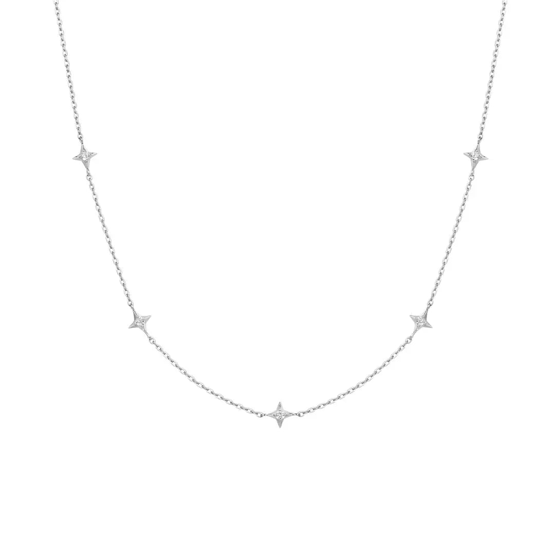Ania Haie Silver Stars Station Necklace