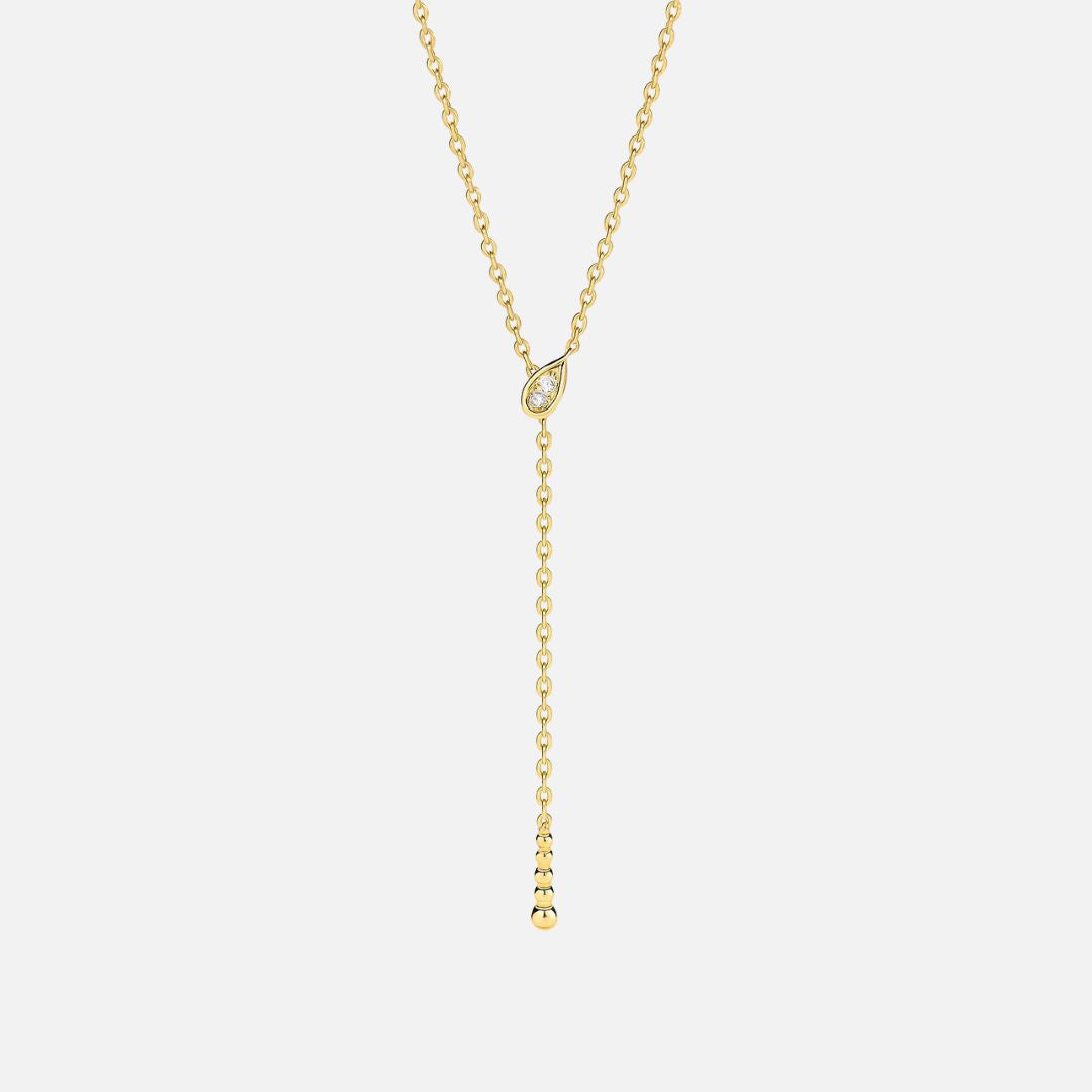 Moissanite Teardrop Y-Chain Necklace