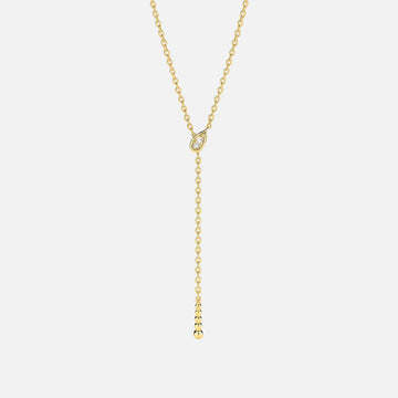 Moissanite Teardrop Y-Chain Necklace